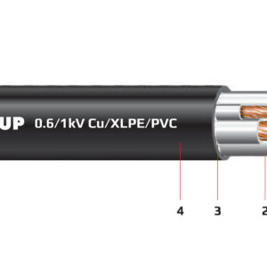 Cáp điện 4 lõi với lõi trung tính nhỏ hơn không có giáp bảo vệ 0.6/1 kV - Cu/XLPE/PVC